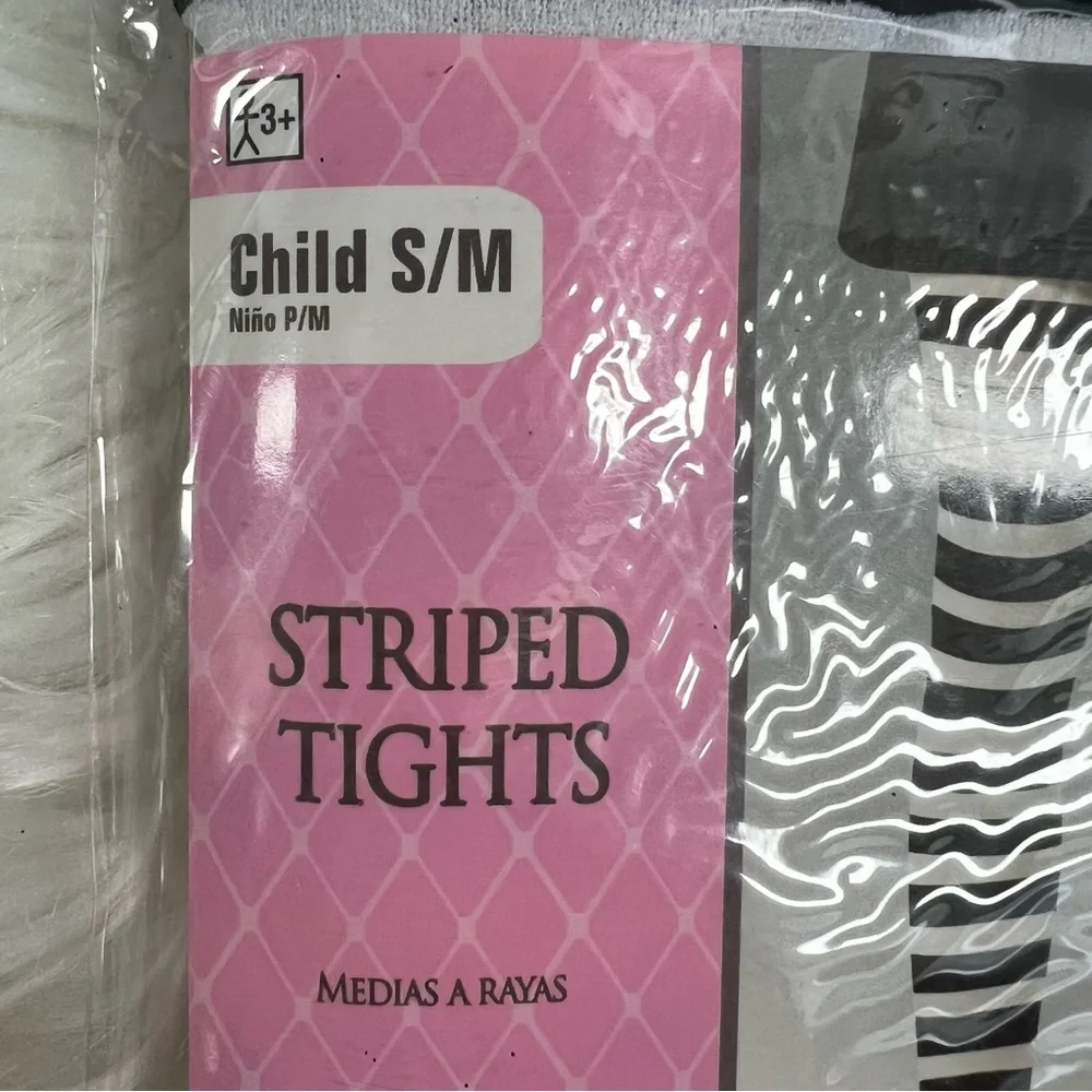 Black and White Striped Tights NEW child size one size Halloween costume witch
